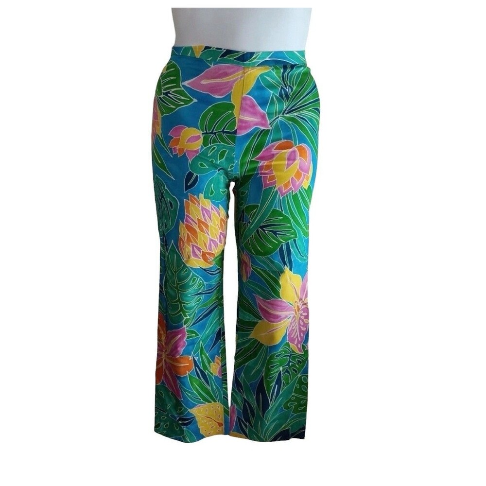 Lauren Ralph Lauren Women’s Size 8 Petite Tropical Floral Pants Cropped Beach